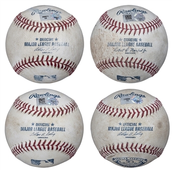 Lot of (4) Matt Kemp and Logan Forsythe Game Used OML Baseballs (MLB Authenticated)